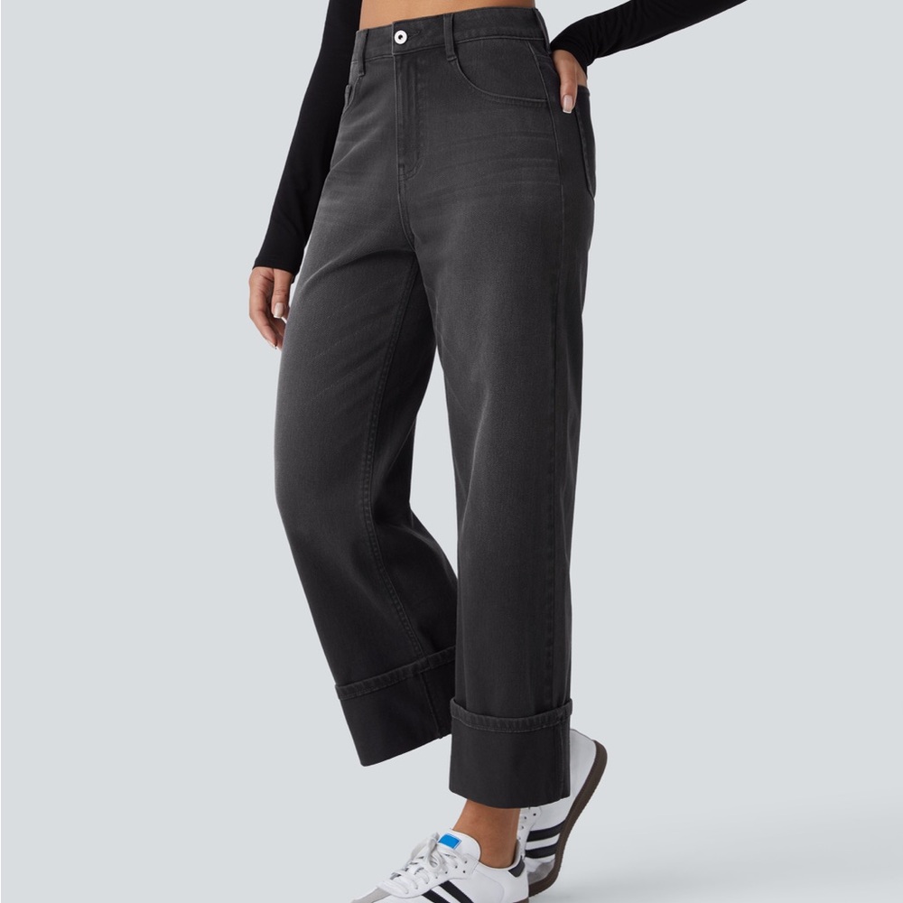 Halara Flex Wide-Leg Jeans | Deep Ink Black | XS | NWT